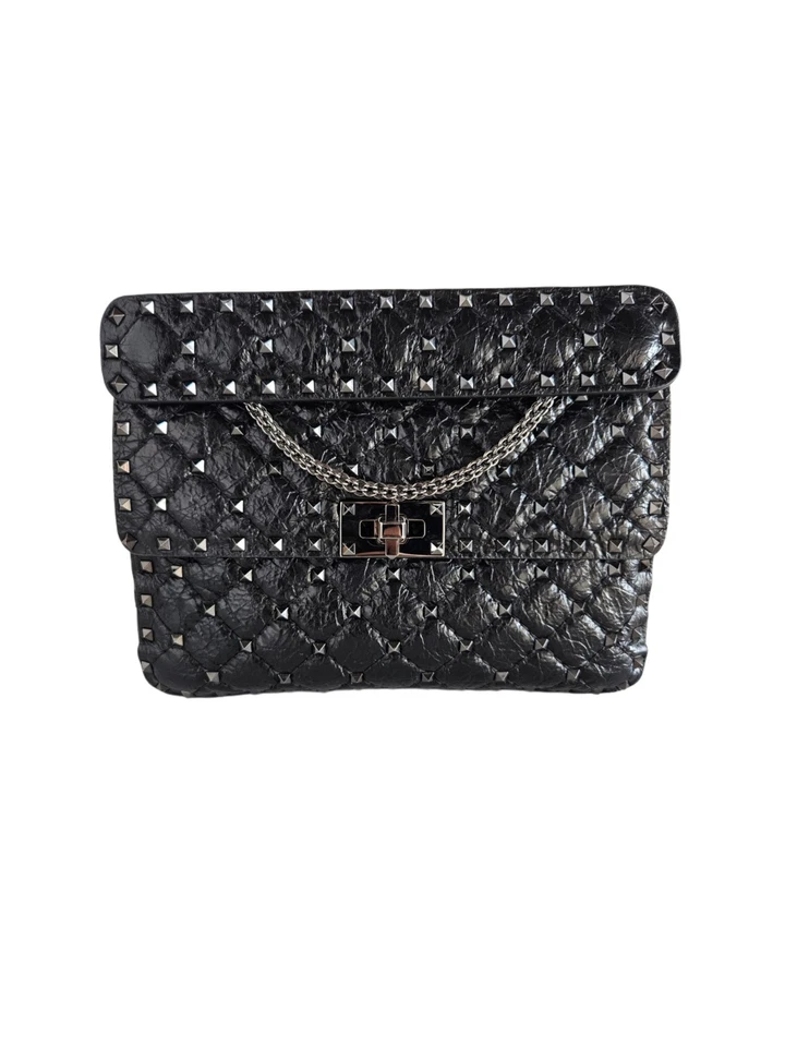 Bolso de mujer Valentino negro de cuero con solapa mediana Foto 1 de 4
