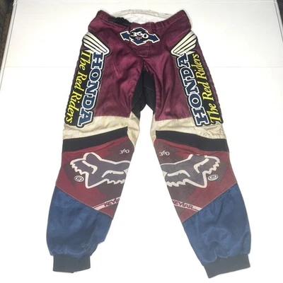 Pantalones de motocross Fox 360 FX Honda de colección The Red Riders talla 28 azul granate Foto 1 de 4