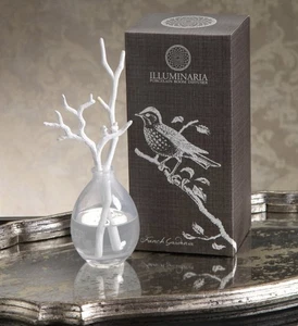 NEW Illuminaria Zodax Birds French Gardania Porcelain Room Diffuser Floral White - Picture 1 of 14