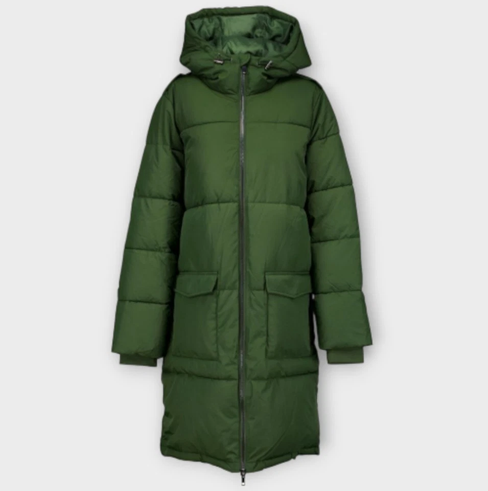 OBJECT Women's Objzhanna Long Padded Coat Noos Size S 8/10 Green Puffer Jacket - Image 1 of 4