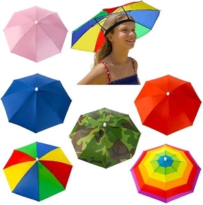 Paquete de 6 sombreros paraguas para niños y adultos de 20 pulgadas de diámetro plegables impermeables elásticos - Imagen 1 de 4