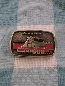 Vintage 1989 (5L) Snap-On Tools Solid Brass Belt Buckle Limited Edition - Picture 1 of 5