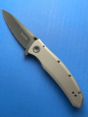 Kershaw 2200 Grid Framelock A/O Blade Gray Titanium Coated Handle Folding Knife - Image 1 of 4