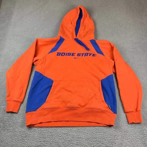 VTG Boise State University Sweatshirt Mens M Nike Center Swoosh Hoodie Broncos Cover