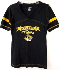 Mizzou Tigers Womens Juniors Sz Med Short Sleeve V-Neck T-Shirt College Jeweled - Picture 1 of 3