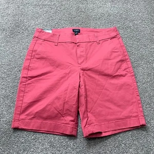 J.CREW Shorts Adult 4 Red Pink Chino 9 in Inseams Cotton Casual Ladies - Picture 1 of 9