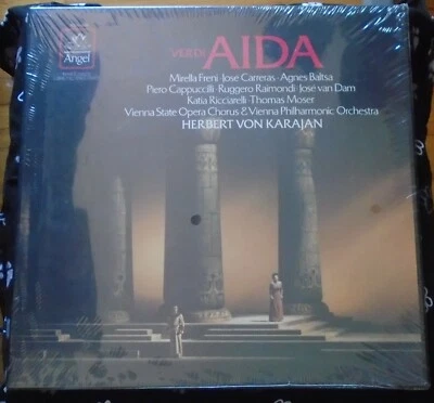 VERDI, Aida Karajan Carreras Freni Baltsa Vienna New Sealed 3LP Box FREE SHIP - Image 1 of 2