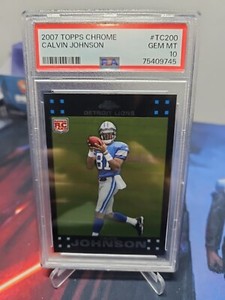 PSA 10 Gem Mint 2007 Topps Chrome #TC200 Calvin Johnson RC Rookie HOF