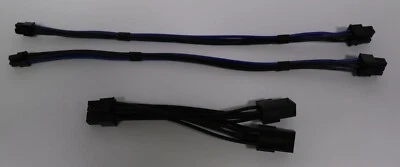 Dual Mini 6-pin (6+6) to 8-pin PCI-e power cable adapters for Apple Mac Pro - Image 1 of 4