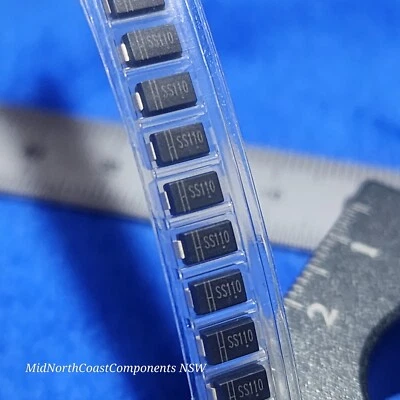 SS1100 SS110 100V 1A SMA SMD Schottky Barrier Rectifier Diode DO 214-AC - image 1 of 3