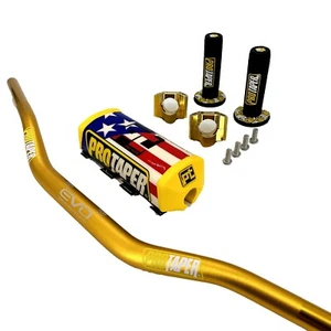 Original "Evo" PRO TAPER Handlebar Fat Bar DIRT BIKE 1 1/8'' ATV Quad GRIPS Pads - Picture 1 of 4
