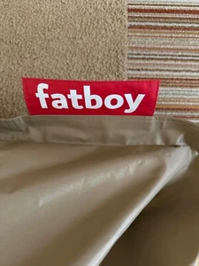 Two (2) FATBOY ORIGINAL BEAN BAG CHAIRS COLOR TAN & DARK BROWN - Picture 1 of 10