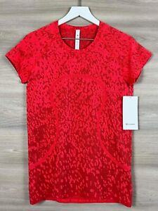 Lululemon Swiftly Tech Short Sleeve 2.0 Size 10 Cover Camo Red Rock Flare 50738.