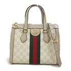 GUCCI OPHIDIA 2way Shoulder crossbody Bag 547551 anvas leather Beige Used