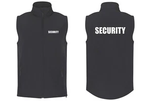Security Softshell Bodyguard Bodywarmer Doorman SIZE S-5XL Printed Front Back - Picture 1 of 6