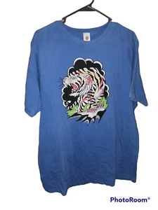 Ed Hardy Christian Audigier Tattoo Graphic T-Shirt Tiger Size 2XL - Picture 1 of 5