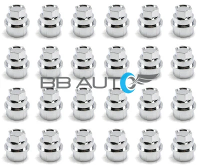 24 NUEVAS TAPAS DE TUERCAS CROMADAS CHEVY GMC SILVERADO 1500 2500 CAMIÓN TAMAÑO COMPLETO Foto 1 de 4