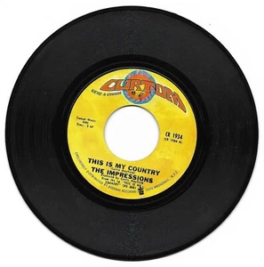 The Impressions: "This Is My Country" / "My Woman's Love" - VG '68 - plays NM! - Picture 1 of 1
