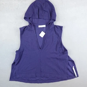 Free People Beach Top Hoodie V Neck Pullover Sleeveless Oversized Womens Medium - Picture 1 of 7