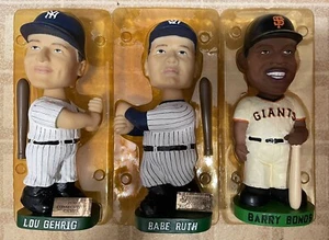 Babe Ruth Lou Gehrig Barry Bnds Cooperstown Collection Hand Painted Bobble Head - Picture 1 of 4