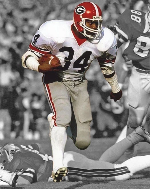 Póster brillante con impresión de foco foto 8x10 de Georgia Bulldogs Herschel Walker Foto 1 de 1