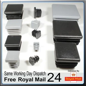 Square End Caps Plastic for Tubing Bungs inserts Blanking Plugs Furniture Feet - Picture 1 of 189