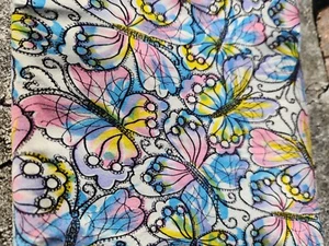 Vintage Polished Cotton Butterfly Fabric 30* By 60* - Picture 1 of 5