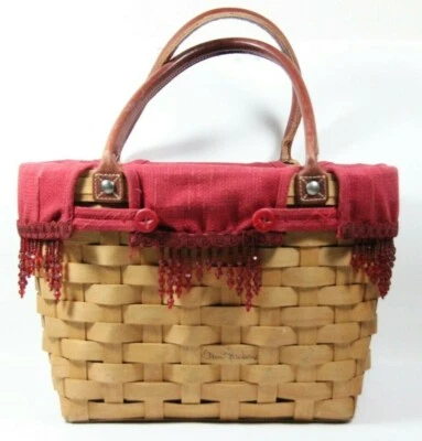 Longaberger 2003 Boardwalk Basket w Liner Leather Handles Signed by Tami Longabe - Image 1 of 4