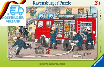 BESUCHE DEN RAVENSBURGER-STORE Ravensburger Kinderpuzzle - 06321 Mein Feuerwehrauto - Rahmenpuzzle Für Kinder A