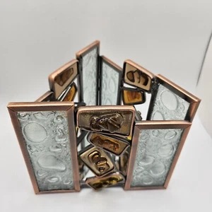 Partylite Water's Edge Votive Mosaic Glass Triangle Candle Holder, Mirror Base - Picture 1 of 6