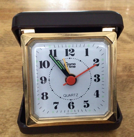 VTG COSMO TIME Travel Clock, Glow in Dark Face Features, Plastic Case, Japan Cover
