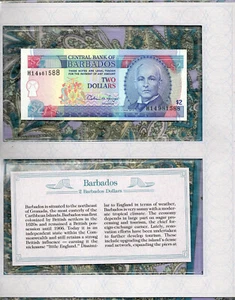*Most Treasured Banknotes Barbados 2 Dollars 1995 UNC P-46 H14 981588 - Picture 1 of 2
