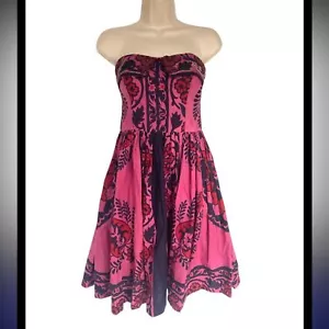 Abito boho Anthropologie Baraschi foderato senza spalline con perline 4 boho ottime condizioni - Foto 1 di 11