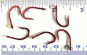 100 VMC 7265 7265TR O'Shaughnessy Live Bait Red Fish Fishing Hooks sz 2 - Picture 1 of 1