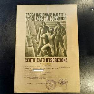CASALECCHIO DI RENO BOLOGNA CERTIFICATO 1938 CASSA NAZIONALE MALATTIE #LOT - Imagen 1 de 5