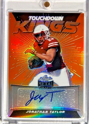 Jonathan Taylor AUTO~RC #/7 Touchdown Kings Orange 2020 Metal Rookie Autograph - Image 1 of 2