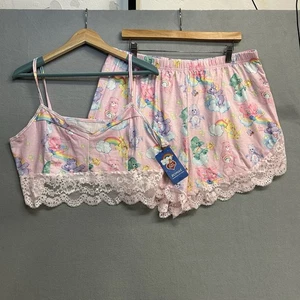 ROMWE x Care Bears Plus Size Cami Pyjama Set Größe 2XL Neu Mit Etikett - Bild 1 von 5