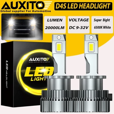 AUXITO D4S LED Headlight Kit Bulbs 200W 20000LM 6500K White HID Conversion Lamp - Image 1 of 4