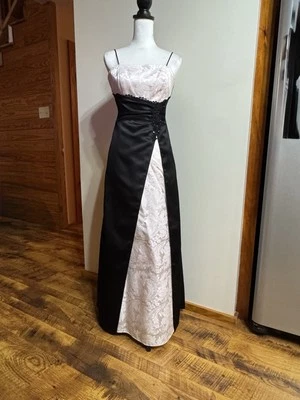 Vintage Morgan And Co Maxi Gown Goth 90S Y2K Corset Floral Black Rose XS - Image 1 of 4