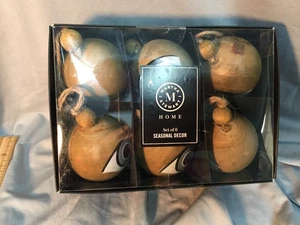 MARTHA STEWART HOME WOOD HALLOWEEN EYEBALL ORNAMENTS DECOR NIB - Picture 1 of 3