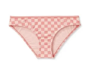 Pantalones de natación de bikini de cintura alta Kona Sol talla 3X 24W-26W - rosa a cuadros - NUEVO - Imagen 1 de 8