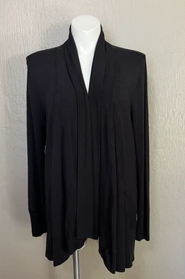 Cárdigan de punto abierto Athleta para mujer bolsillos negro liso talla XL ocio informal Foto 1 de 4