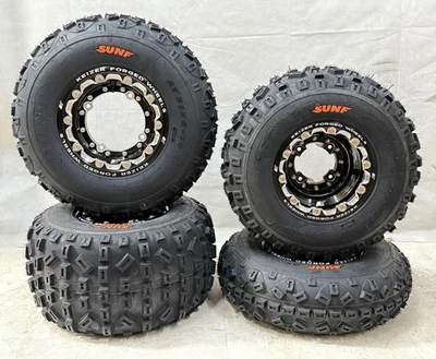 Keizer Beadlock Rims Sunf A035 Tires Yamaha Banshee Raptor YFZ 450 450R - Image 1 of 4