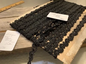 "Tarjeta original de 3/4"" vintage antigua trenza negra eduardiana del siglo XIX 1596🌟" - Imagen 1 de 6