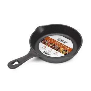 COMMERCIAL CHEF 6,5 Zoll Gusseisen Pfanne, schwarz - Bild 1 von 5