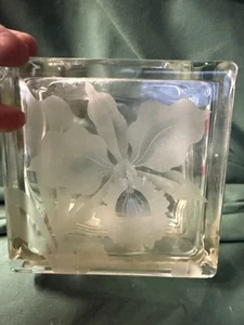 Vintage Hawaiian Etched Orchid Block Arts Hawaii Honolulu 5”3/4 Medium - Picture 1 of 8