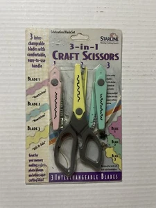 Starline 3 In 1 Craft Scissors New In Package Interchangeable Blades Scrapbook - Picture 1 of 8