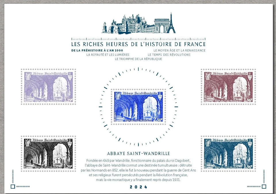 France 2024 Saint WANDRILLE Abbey 649 normandy Benedictine monks ms5v mnh - Image 1 of 1