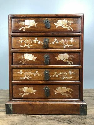 Armario de madera chino de 11,6"" armario de palo de rosa natural armario de madera antiguo Foto 1 de 4