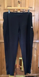 Pearl Izumi Women's Large Black Knit Athletic Pants Zip Ankle Pockets Drawstring - Picture 1 of 10